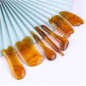 面部拨筋棒/树脂五爪头部梳子/刮痧按摩棒/眼脸颈部经络按摩器